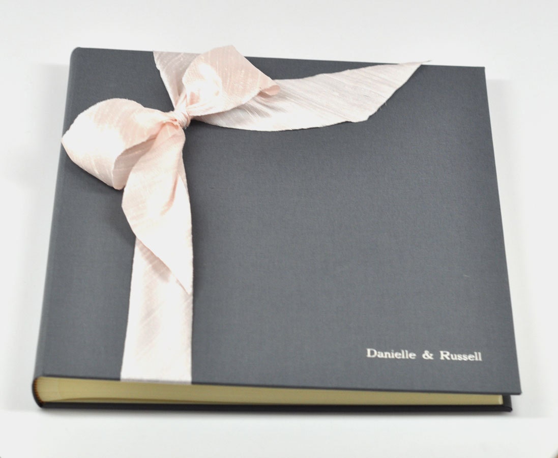 Custom Wedding Photo Album or Wedding Guest Book - Silk Dupioni Bow