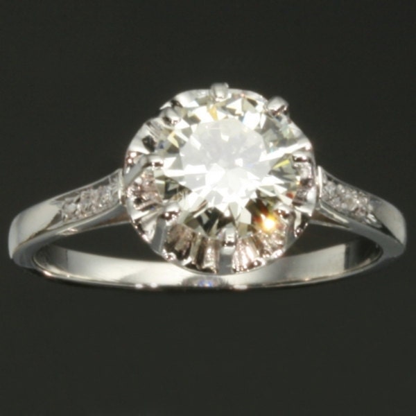 French estate diamond platinum engagement ring