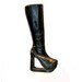 RESERVED for psuedo9: Vintage Knee High Leather Wood Bottom Platform Boots Wms sz 10
