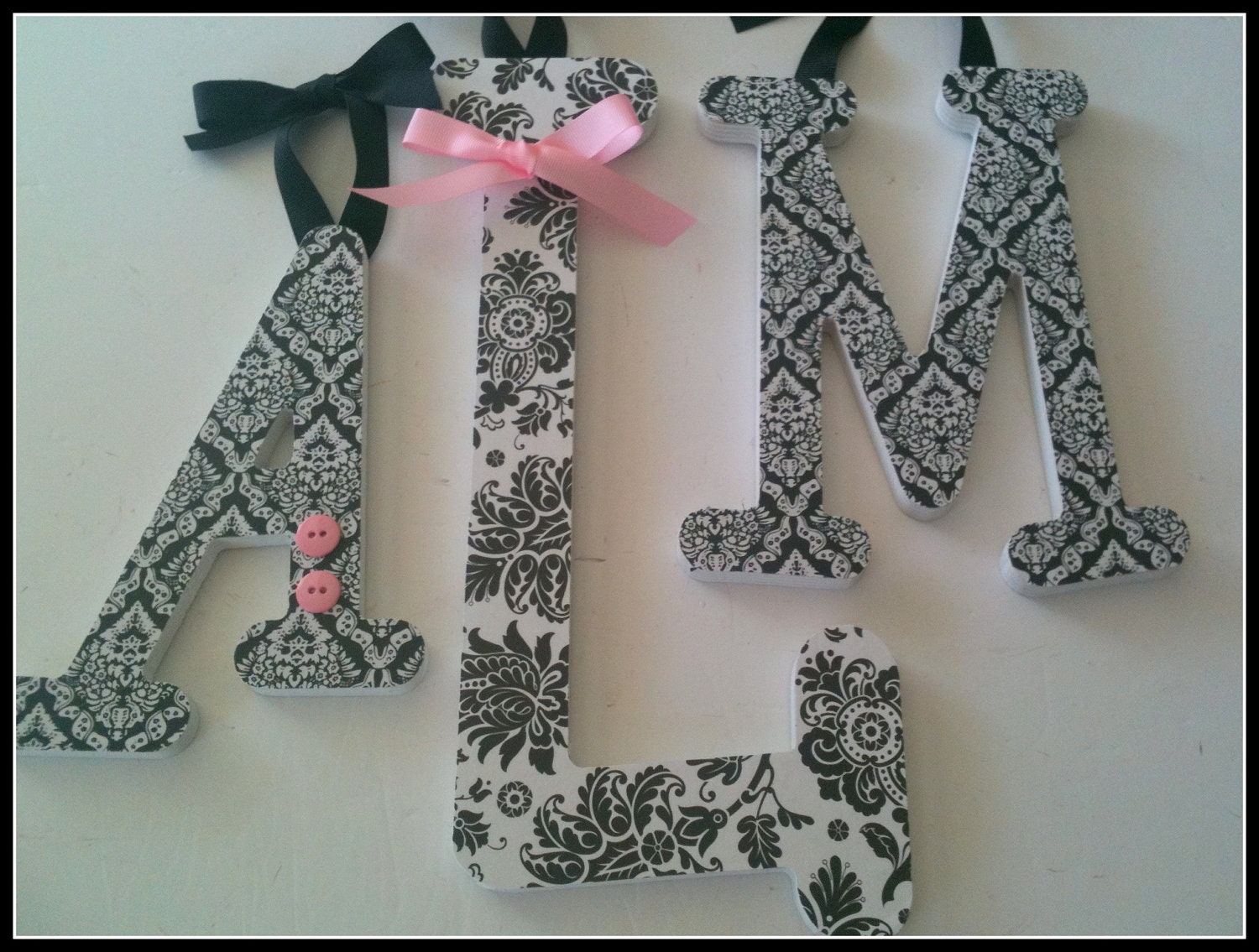 Wooden Letter Monogram Set - Whimsical Font