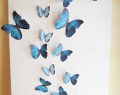 18 Butterflies, Blue, Something Blue, Butterfly, Paper, Wall Decor, 3D, Nursery, Baby, Wedding, Baby Shower, Girls Room, Cardstock