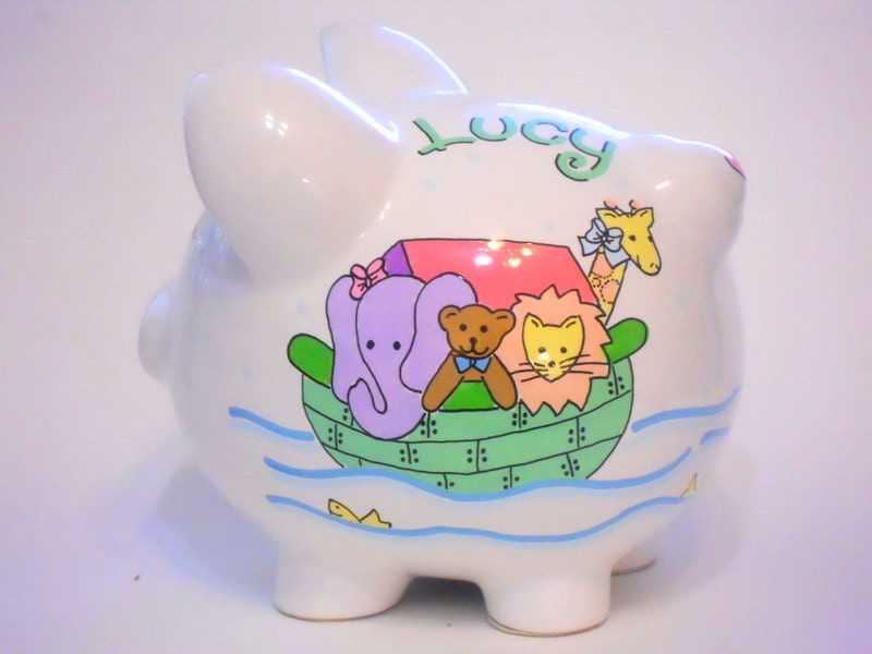 Personalized Piggy Bank Noah's Ark