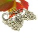 Bridal silver wire wrapped earrings , white pearls , wedding jewelry , birthstone jewelry , wirework earrings