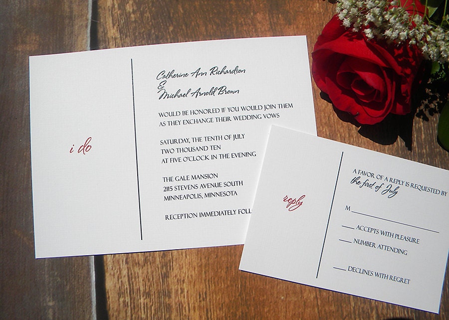 Classic I Do Wedding Invitation Set Deposit