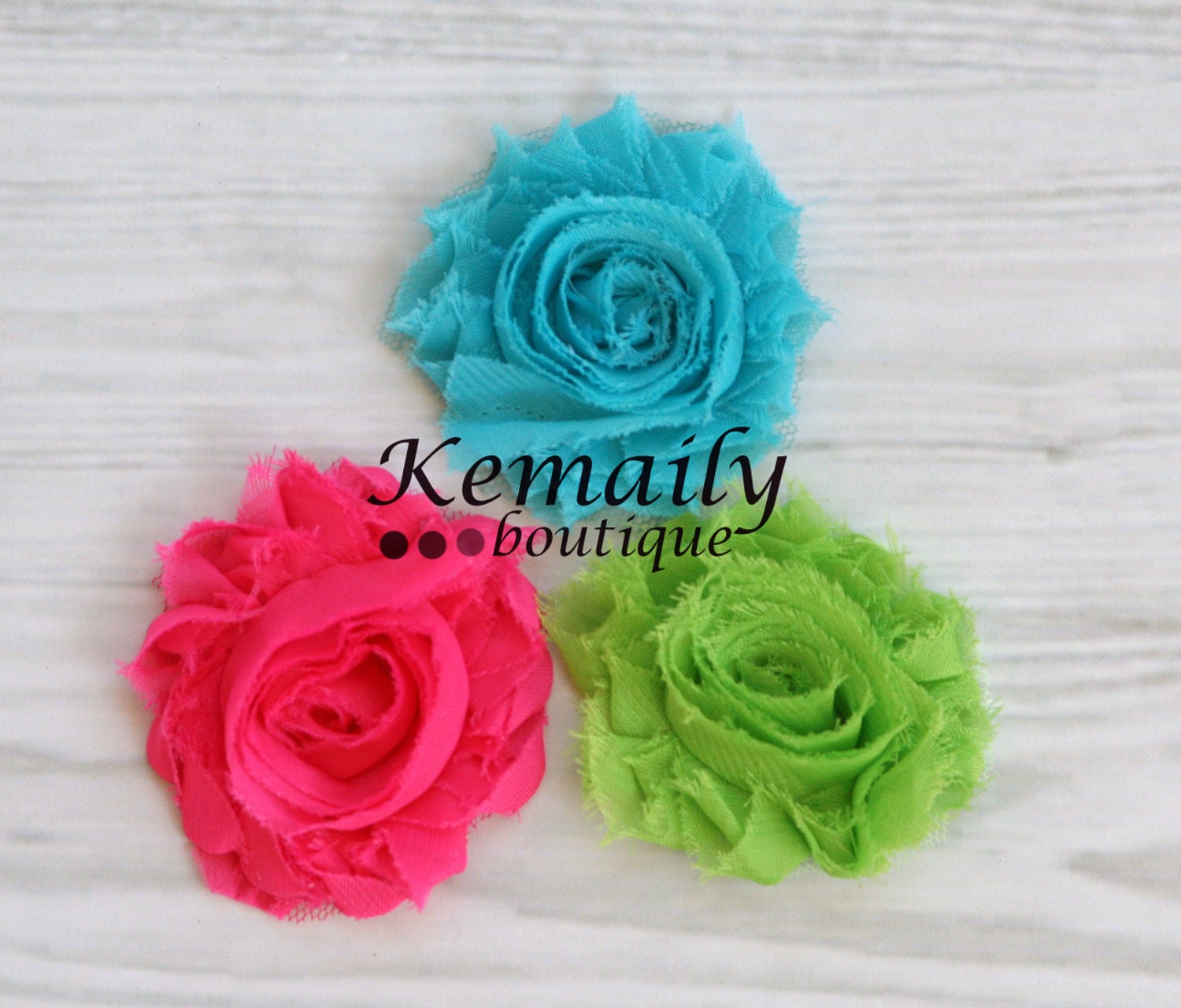 Bright Color Chiffon Rosette Hair Clip Set From Kemaily