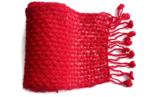 Knitted Red Scarf