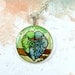 Snuggling Lovebirds silver necklace, wearable art jewelry, hand painted love bird necklace, watercolor pendant ONE OF A KIND