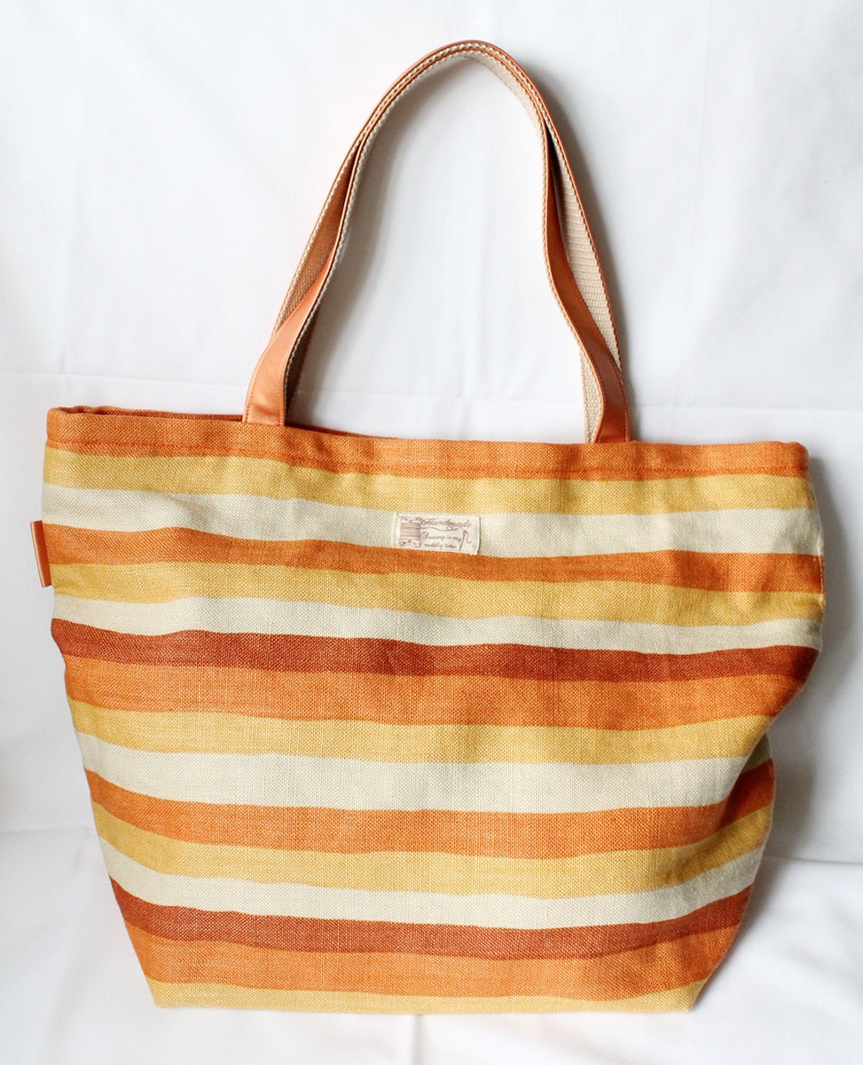 Sunshine Color Large Linen Tote Bag
