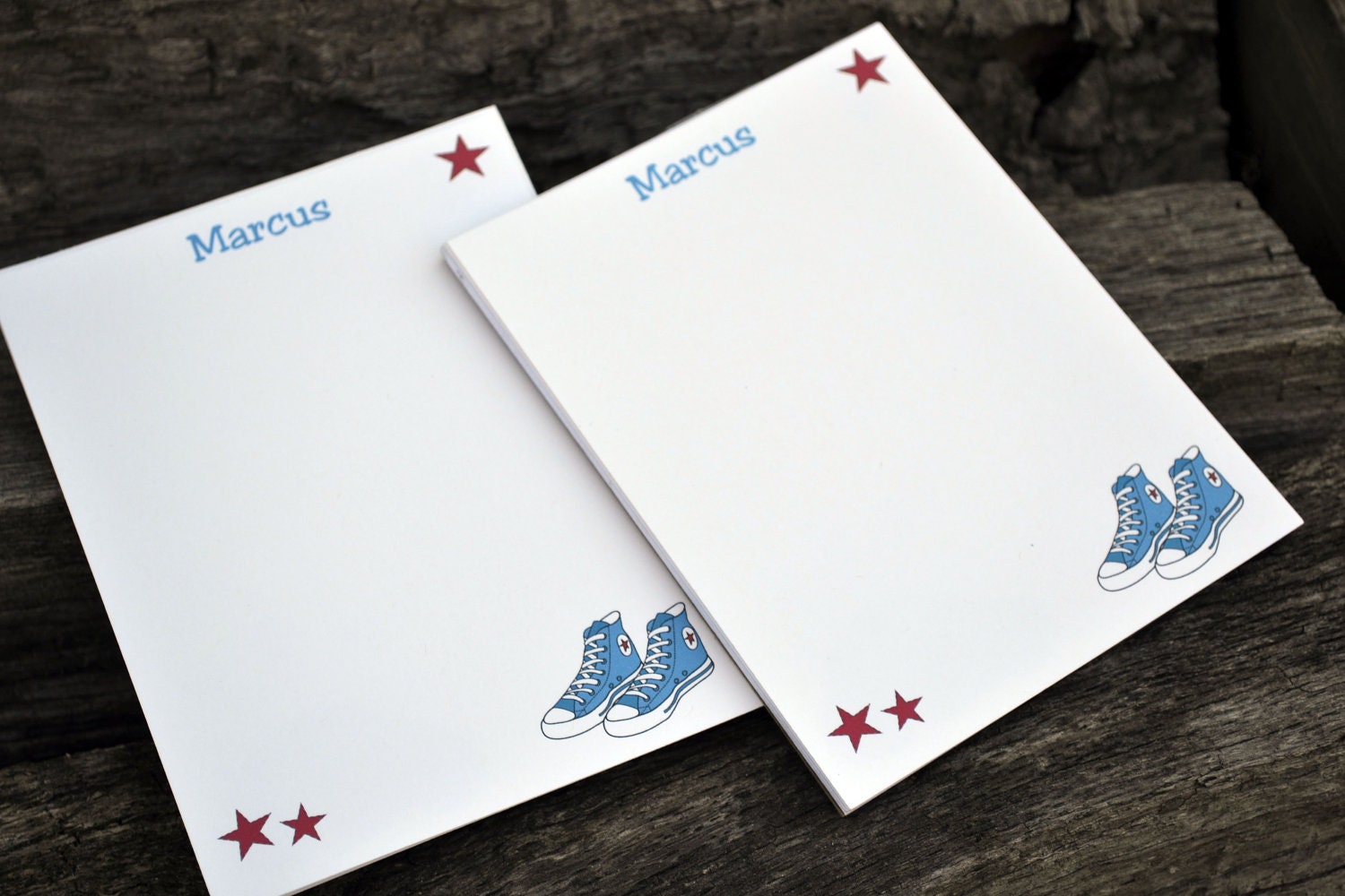 Boys Sneaker Notepads /Personalized Notebook / Personalized Note Pads/ Set of Notepads /  Set of 2 Boys Sneaker