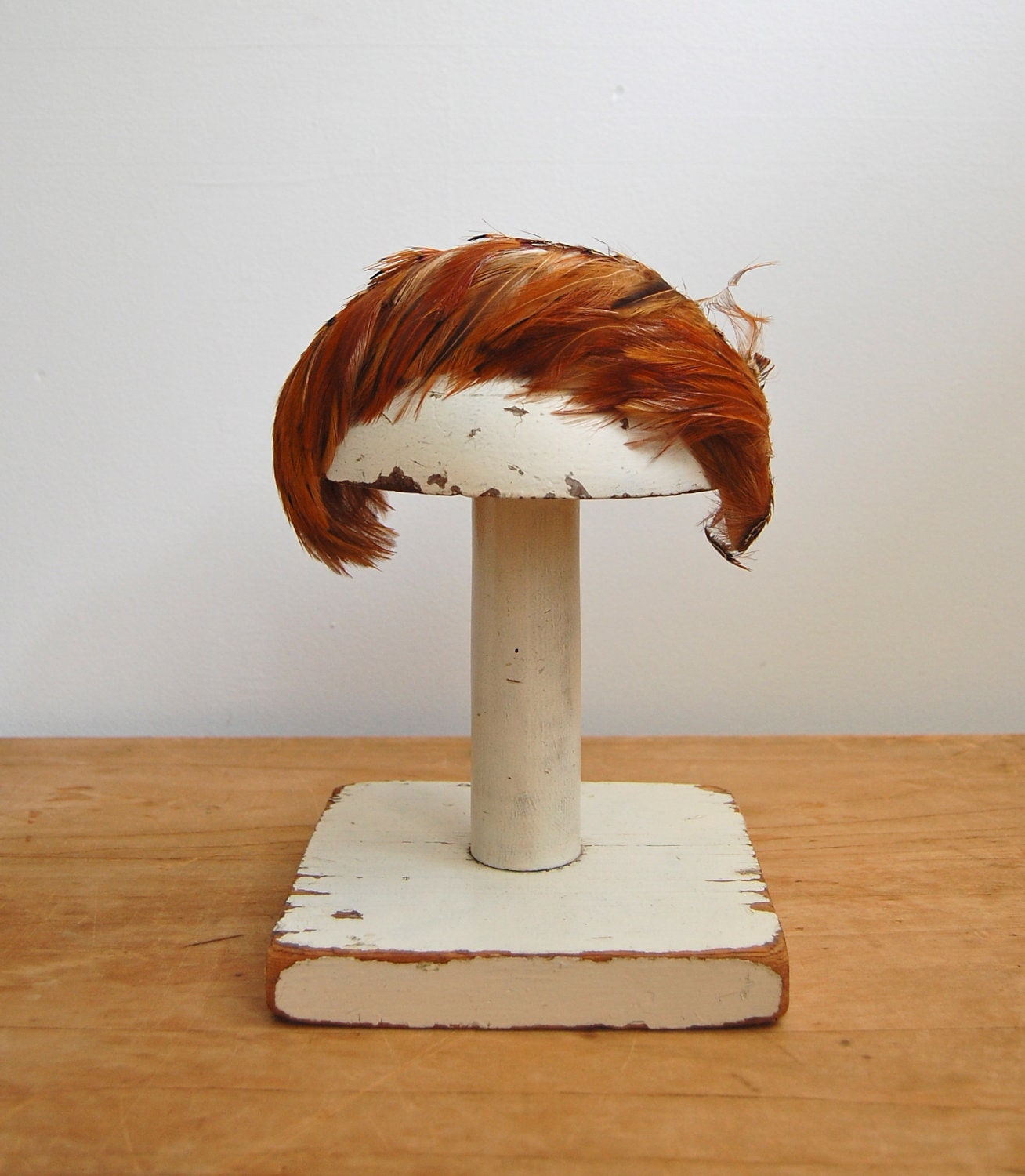 Vintage 1950s Hat - 50s Pheasant Feather Headband - The Gloria