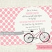 Pink Polka Dot Bicycle Bridal or Baby Shower PRINTABLE Invitation