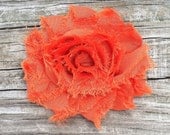 Pumpkin Orange Shabby Chic Chiffon Flower Hair Clip - Toddler Hair Bows - Girls Hair Accessories.. Free Shipping Promo
