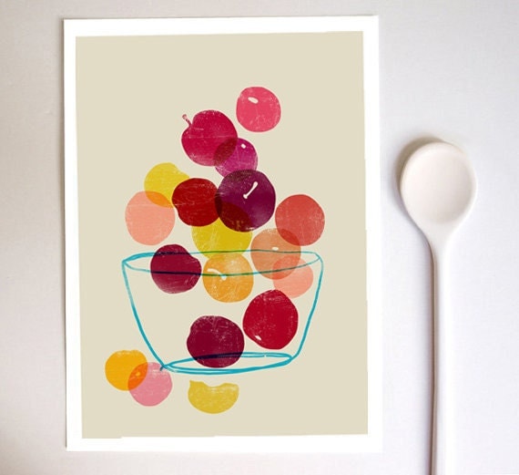 Kitchen Art print - Plums - Summer Fruit Art / high quality fine art print