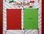 CLEARANCE: JINGLE BELLS Premade Memory Album Page (Cherry Veneer Shadow Box Frame Sold Separately)