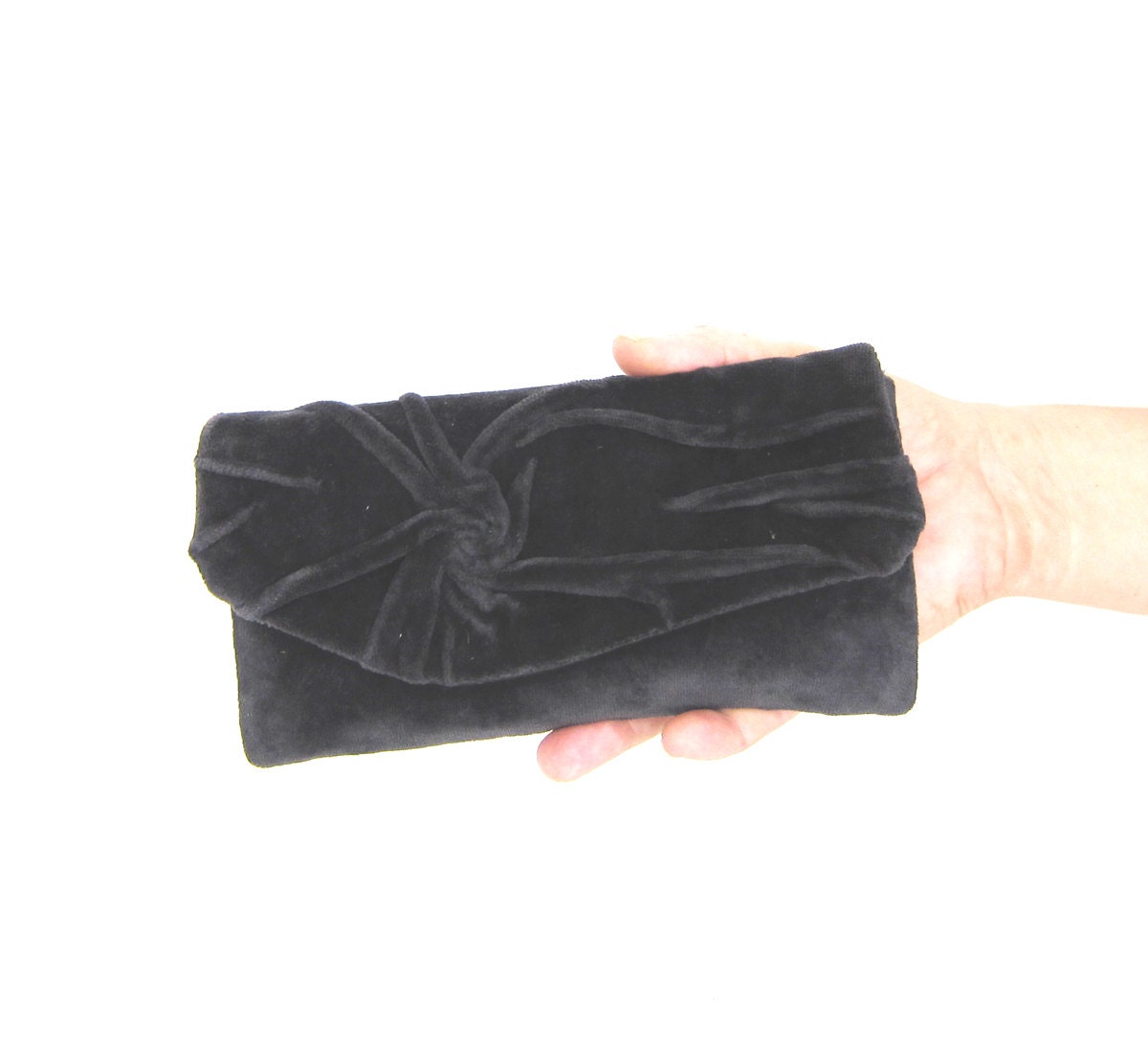Elegant and Retro Charcoal Clutch Bag   Weddings Purse Cosmetic Bag