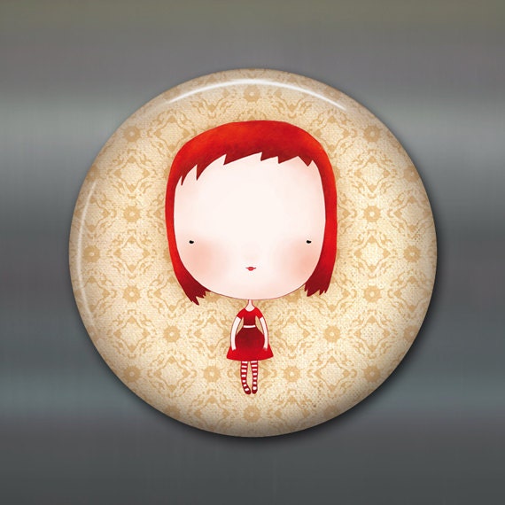 girl fridge magnet, little girl decor, kitchen decor, large fridge magnet, big magnet  MA-104