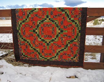Patchwork Quilt, Vivid Colors Pieced Quilt