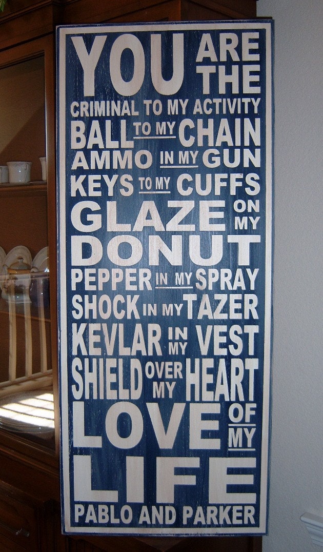 Extra Large You Are The Ammo In My Gun, Law Enforcement Typography Wood Sign, Subway Art Sign. Law Enforcement
