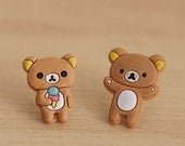 Super Cute Iphone 4 / 4s / ipad phone ear plug, Japanese Rilakkuma Relax Bear , 2 styles