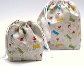 NEW design. Set of 2 Knitter Project Bags. Large and Mini.