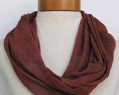 Circle Scarf Hand Dyed in Rust and Chestnut 158