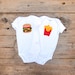 Twin Baby Clothes Cheeseburger and French Fries Onesie