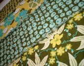 Handmade Baby Rag Quilt Stroller Car Seat Cover Changing Pad Green Yellow Turquoise Floral Photo Prop ready to ship