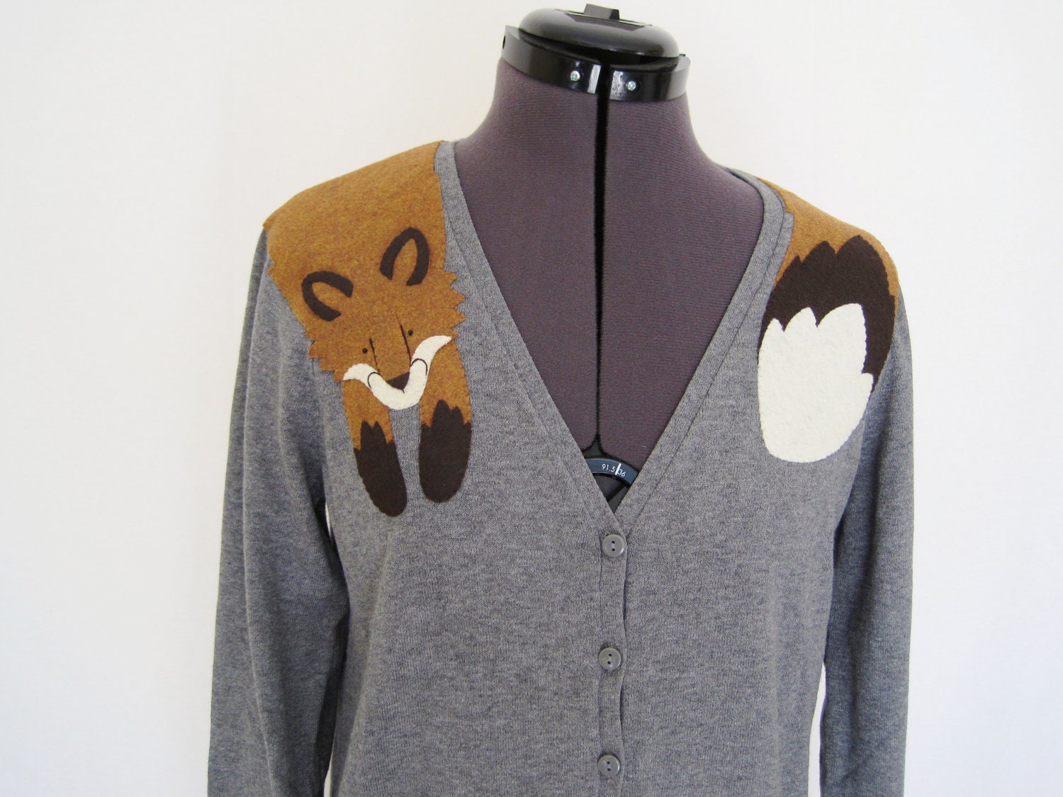 Wrapped Fox Cardigan in Gray