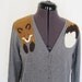 Wrapped Fox Cardigan in Gray