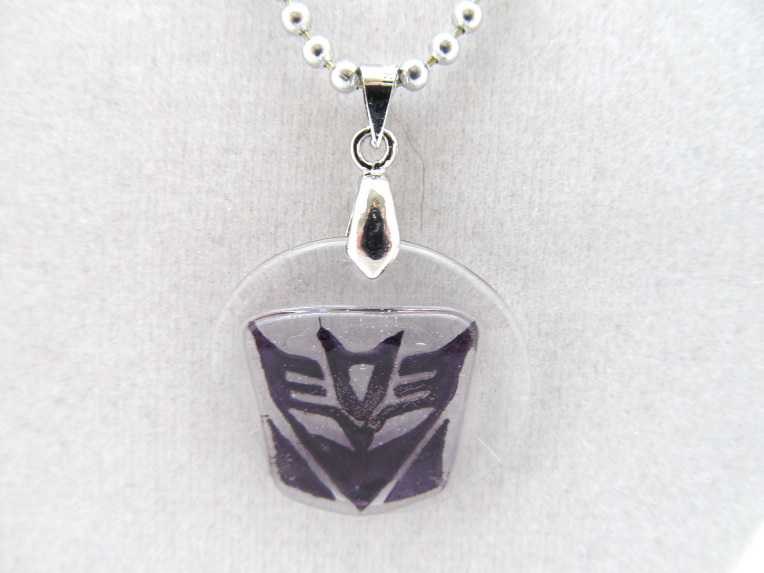 Purple Decepticon ball chain necklace