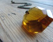Vintage Brown Chandelier Glass Diamond Pendant Choker Necklace - Jewelry - Repurposed Chandelier Crystals