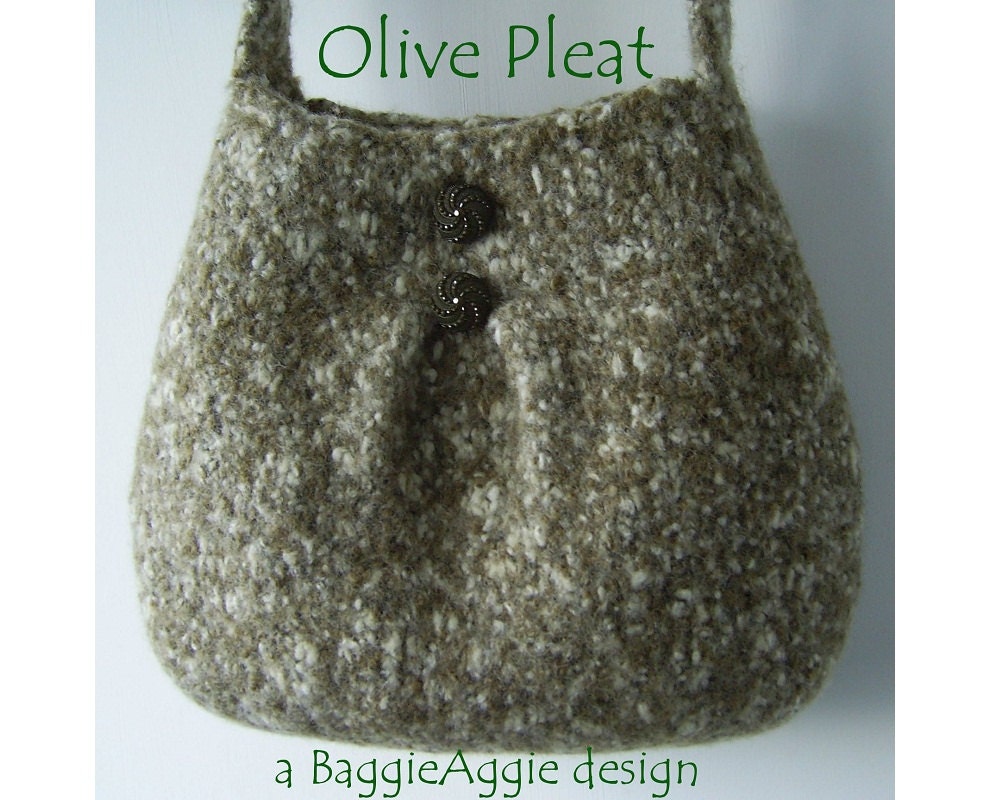 Felted Purse Pattern, Felted Bag Pattern, Knitting Pattern Bag, Knitting Pattern Purse, Designer Knitting Pattern, Pattern pdf - Pleat