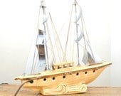 Vintage Ceramic Ship Lamp