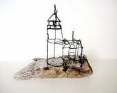 Lighthouse and Keepers House Wire Sculpture