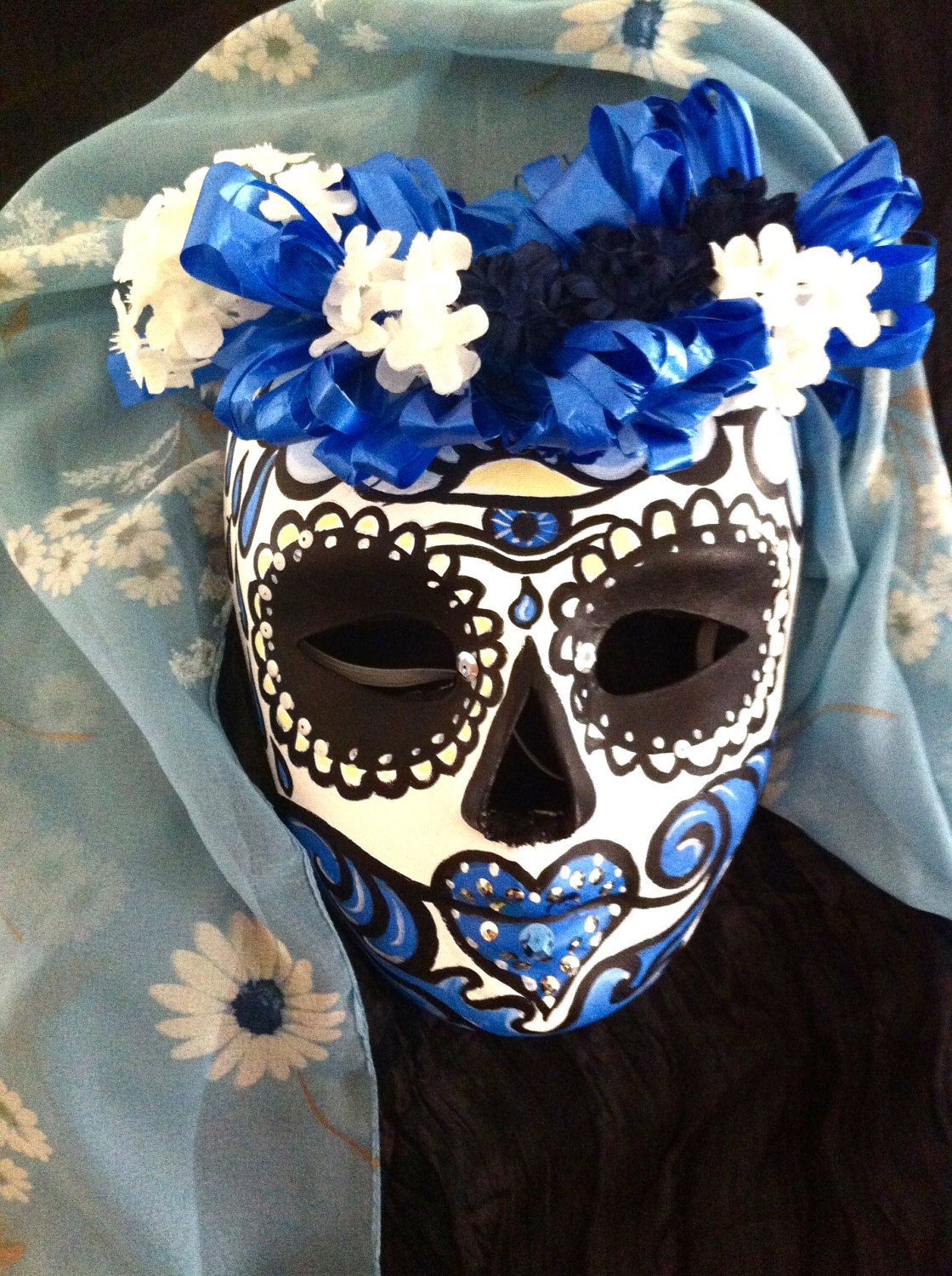 Day of the Dead, Mardi Gras, Sugar Skull Mask, Veiled Catrina