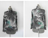 1970s Abstract Avant Garde Blouse Shapely Brand Shades of Gray