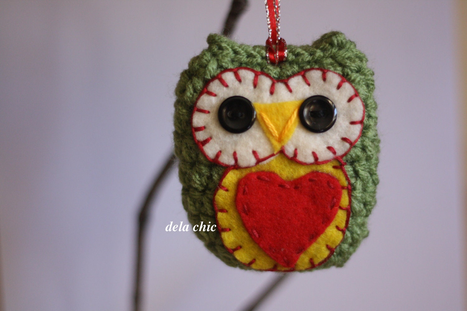 Crochet Light Green Owl Softie Ornament