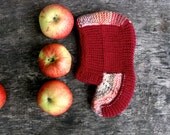 Red apple socks slippers  Hand knit socks slippers from wool