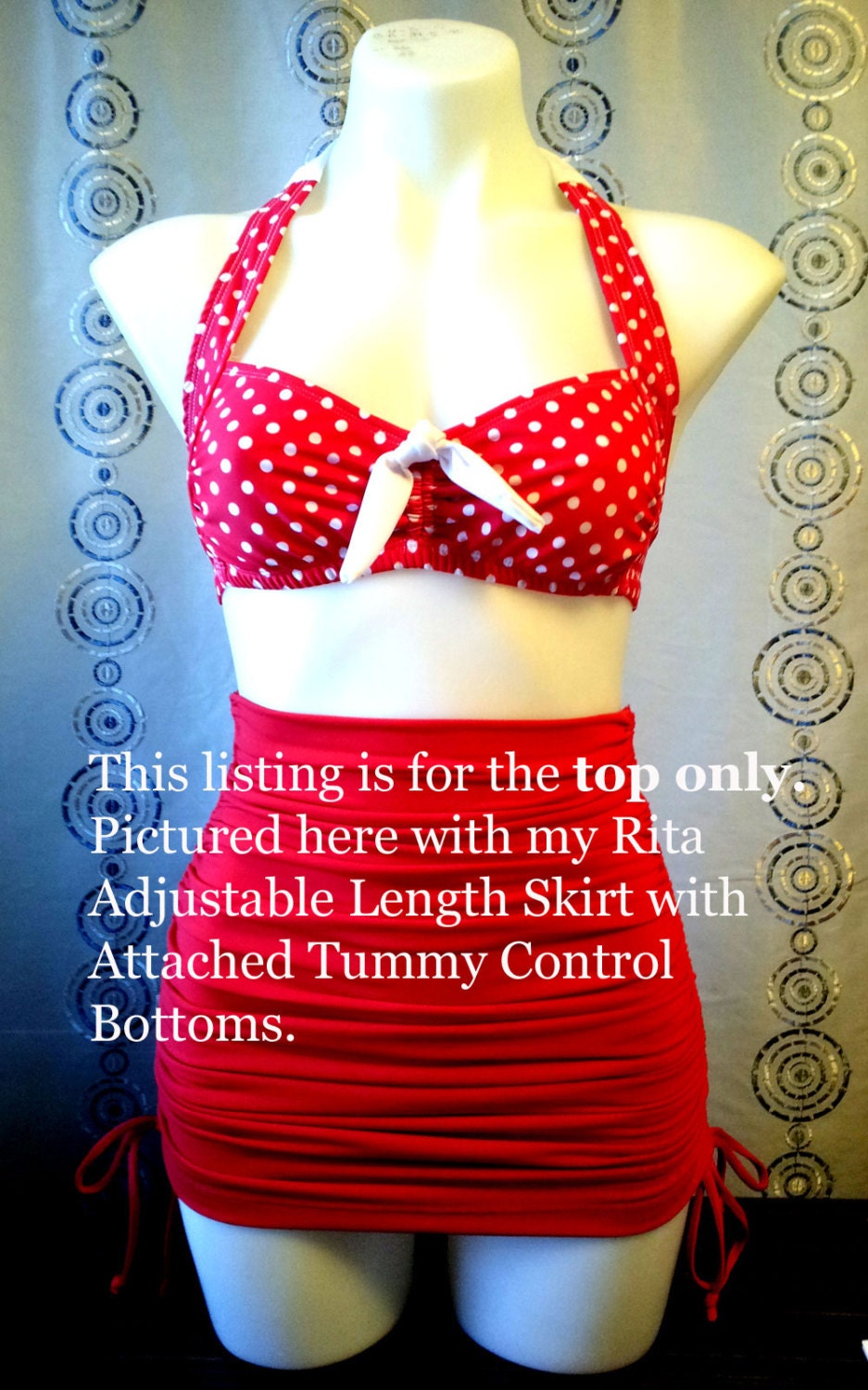 Lola  Retro Top in Red Dot