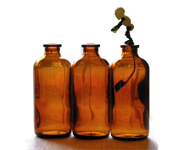 Antique Apothecary Bottles Brown Amber Glass Vintage Pharmacy Supplies Lot Instant Collection