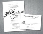 Large Script  Wedding Invitations - Allison