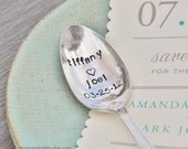 Personalized Lovers Spoon -Vintage Spoon Hand Stamped with the Names & Wedding Date of the Bride and Groom.