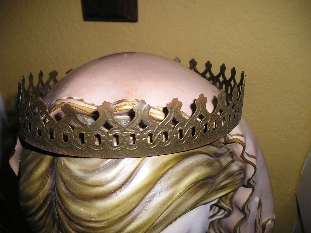 Full Size Religious Santos/Madonna simple Ornate metal Crown,Corona.Spiritual Head dress.