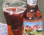 Beer Art Painting of MOOSE DROOL Brown Ale by Big Sky Brewing Co.  - Limited Edition Print Signed by Artist