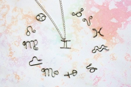 Astrological Sign Necklace- Any Zodiac Symbol Christmas or Birthday Gift under 15