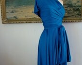 Seven Seas Ocean Blue Convertible Octopus Wrap Dress