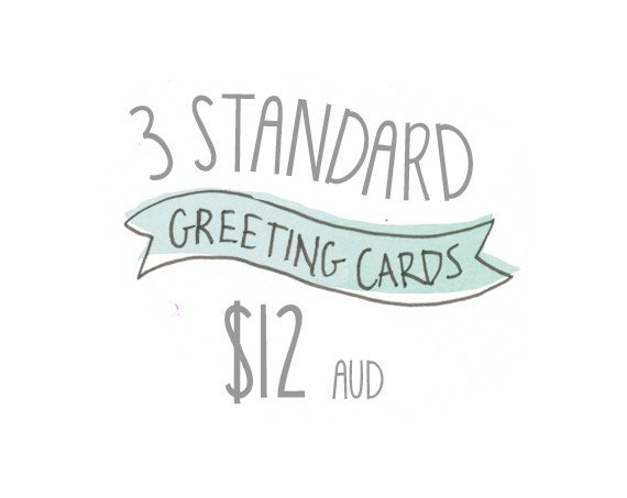 Any 3 Standard Greeting Cards Pack by Honey Cup