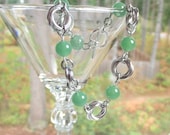 Green Aventurine Mobius Flowers Love Knots Bracelet Chainmaille Jewelry
