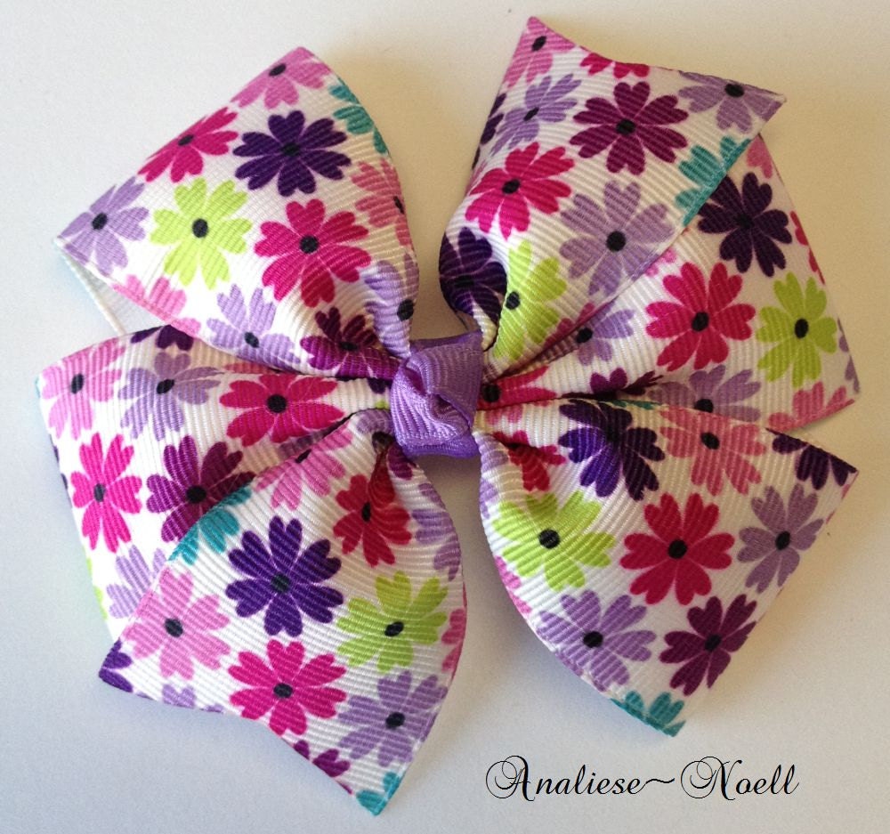 Flower Patch Pinwheel Bow (Large)