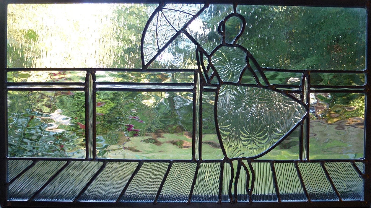 Stained Glass Panel - April Showers - Suncatcher Window